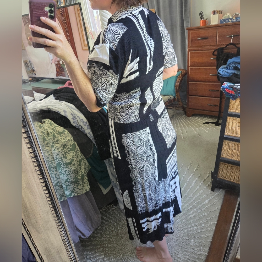 Vintage Super Cute Patchwork-look Midi Dress - Picture 4 of 6